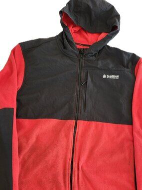 Alaskan Hardgear Duluth Men's L Red Black Fleece Hooded Jacket